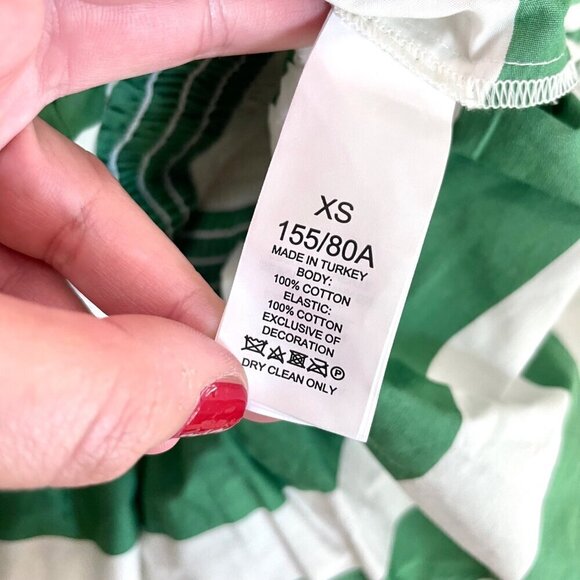 NWT Kate Spade Beach Time Stripe Smocked Top Green Bean Size XS - Picture 6 of 7